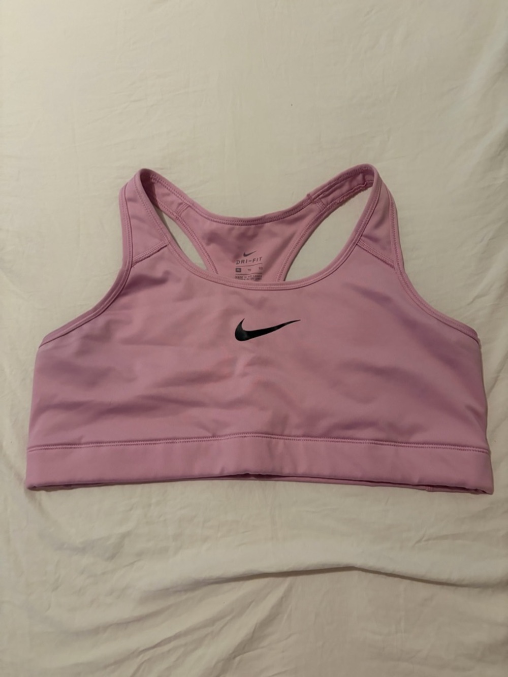 Nike Pink Racerback Dri-FIT Sports Bra with Black Swoosh